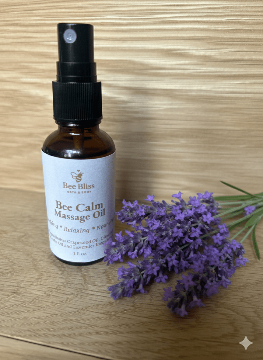 Bee Calm Lavender Massage Oil - Bee Bliss Bath and Body