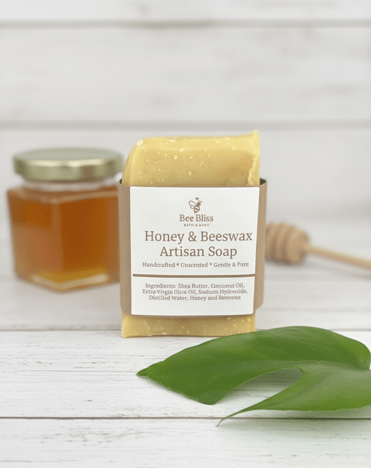 Bee Bliss Honey & Beeswax Soap: Natural Unscented Artisan Skincare - Bee Bliss Bath and Body