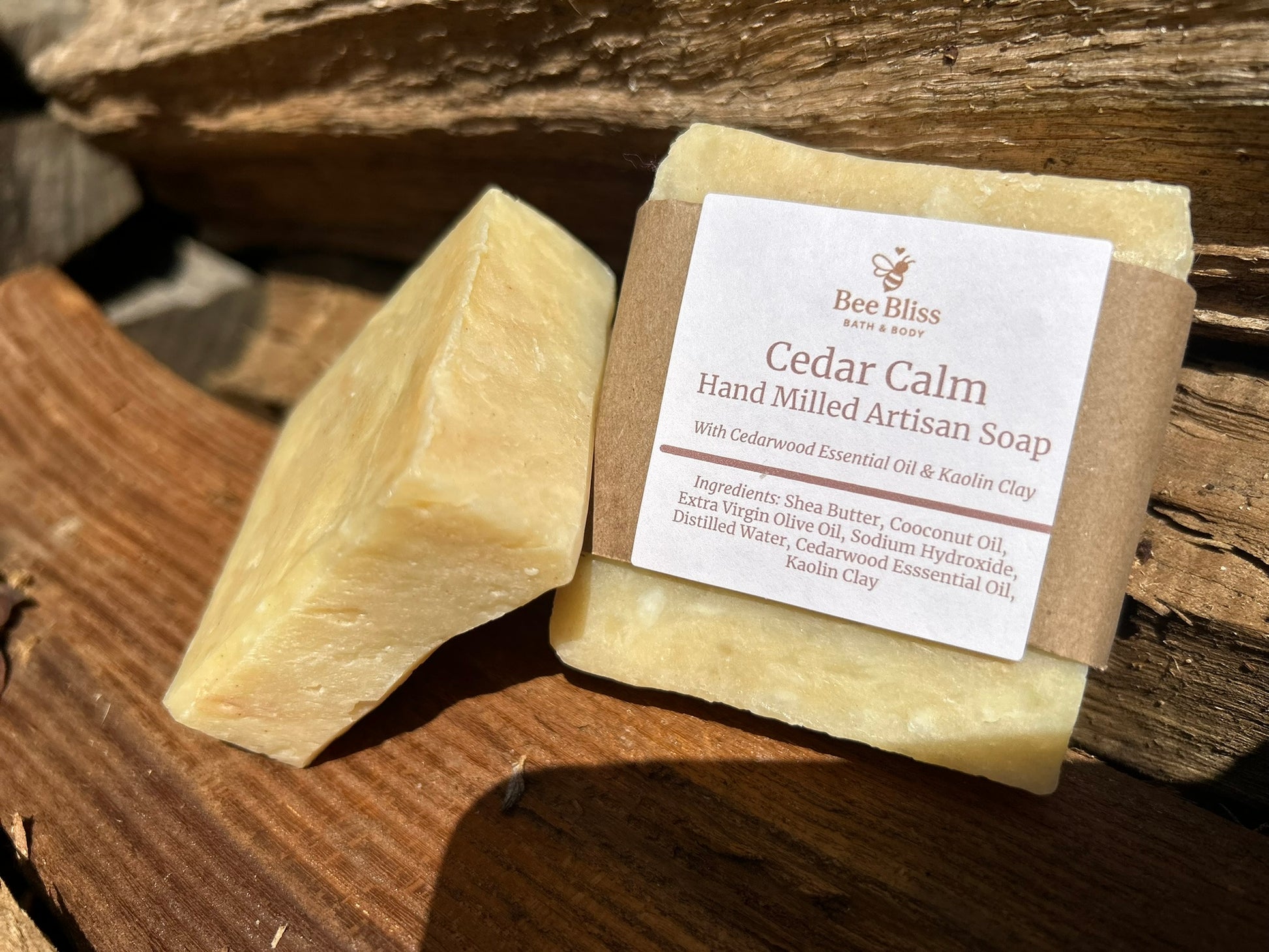 Bee Bliss Cedar Calm French Milled Artisan Soap - Bee Bliss Bath and Body