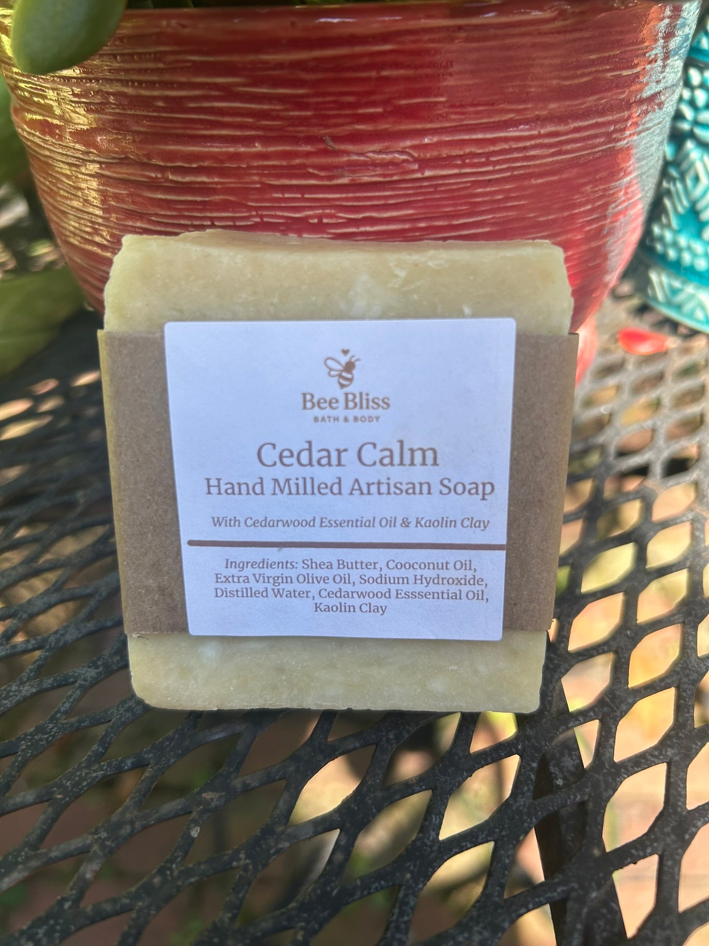 Bee Bliss Cedar Calm French Milled Artisan Soap - Bee Bliss Bath and Body