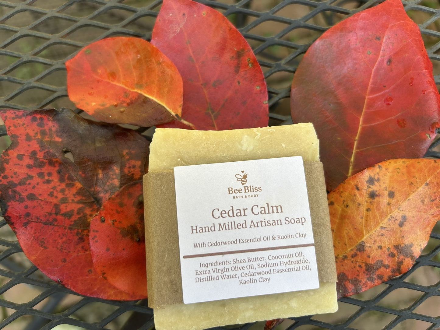 Bee Bliss Cedar Calm French Milled Artisan Soap - Bee Bliss Bath and Body