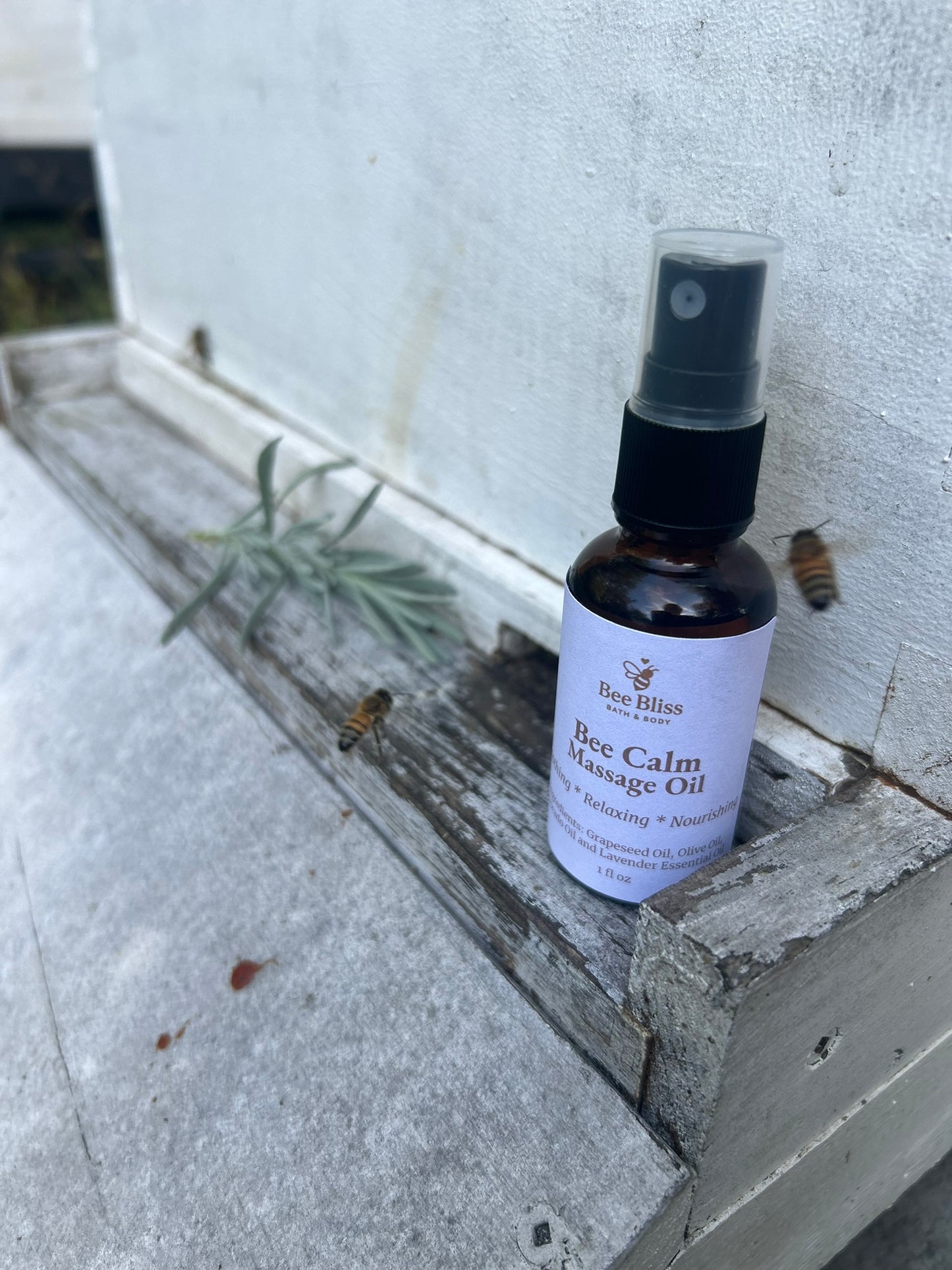 Bee Calm Lavender Massage Oil - Bee Bliss Bath and Body