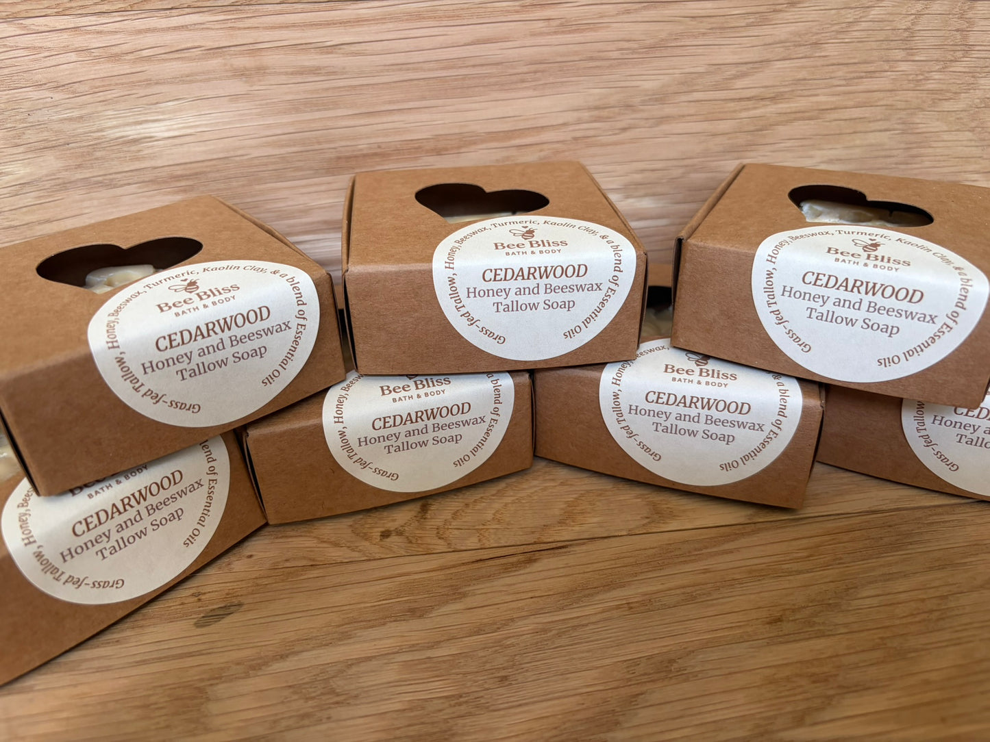 Cedarwood Honey and Beeswax Tallow Soap - Bee Bliss Bath and Body