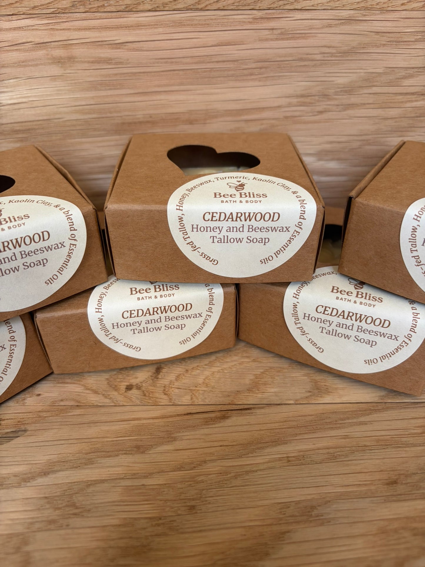 Cedarwood Honey and Beeswax Tallow Soap - Bee Bliss Bath and Body